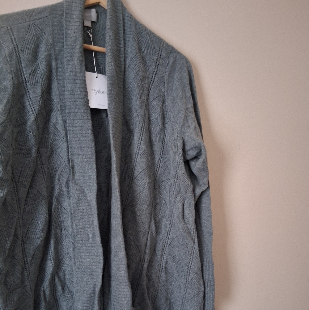 Byblos Women's Elegant Greenish-Gray Cardigan
